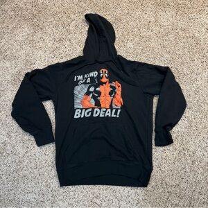 Marvel Black Hoodie with Orange Deadpool Design